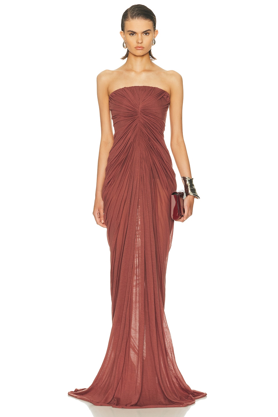 Image 1 of Rick Owens Radiance Bustier Gown in Rosewood