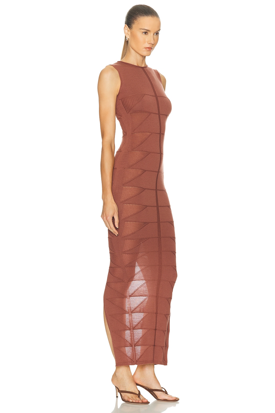 Rick Owens Tank Dress In Brown