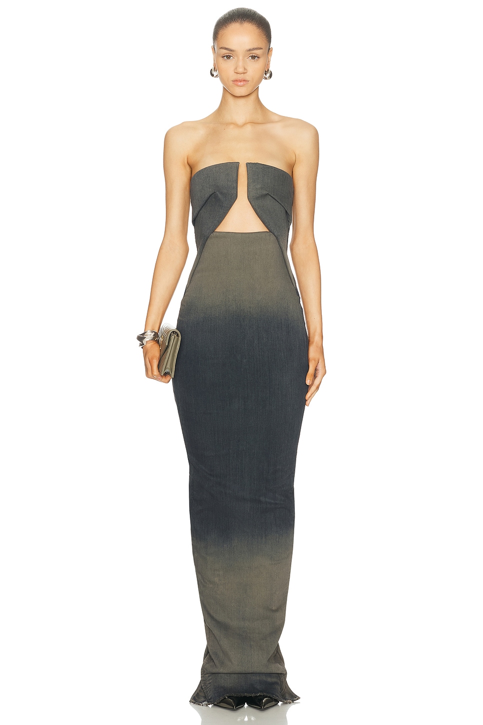 Rick Owens Prong Gown In Gray