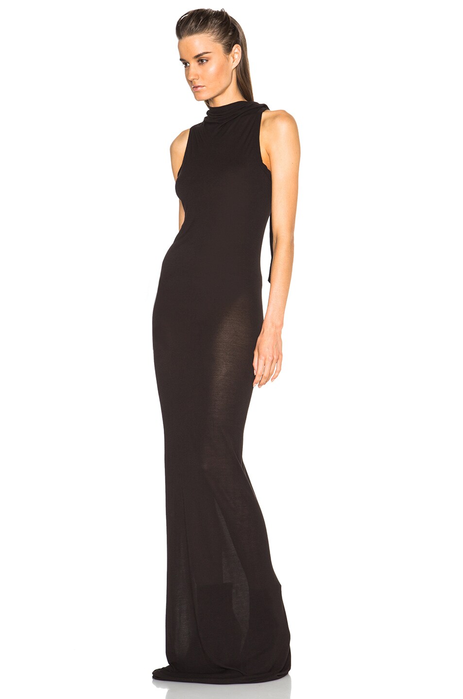 Rick Owens Sleeveless Jersey Raglan Dress in Black | FWRD