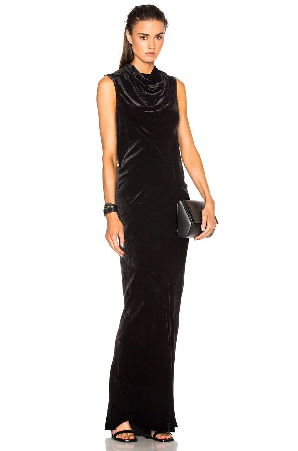 Image 1 of Rick Owens Velvet Bonnie Dress in Black