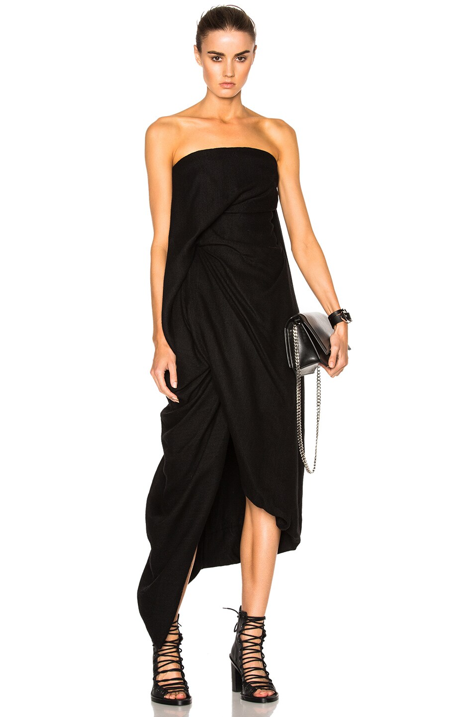 Image 1 of Rick Owens Twirl Strapless Dress in Black