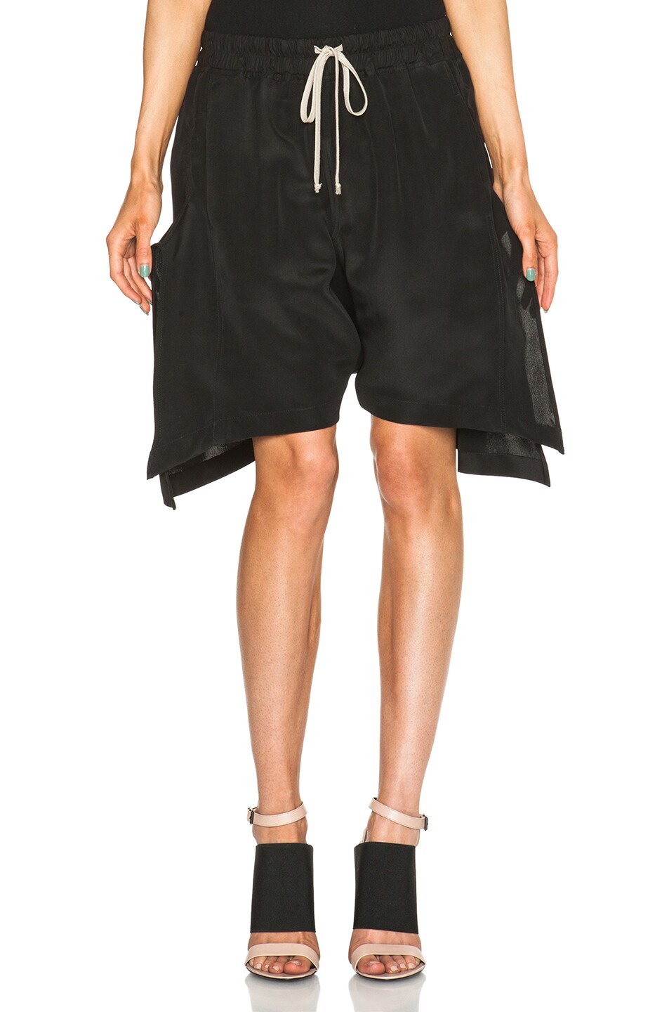 Image 1 of Rick Owens Mikado New Flounced Shorts in Black