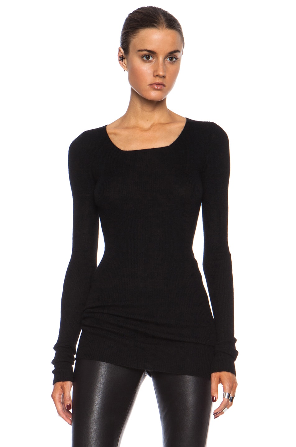 Image 1 of Rick Owens Boiled Cashmere Sweater in Black