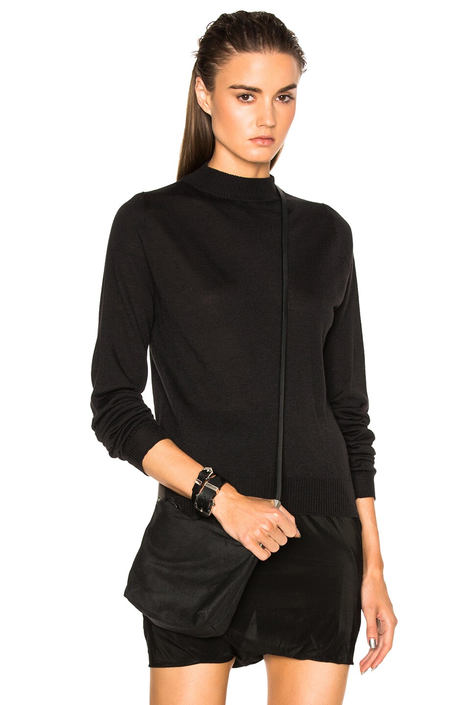 Image 1 of Rick Owens Biker Lupetto Sweater in Black