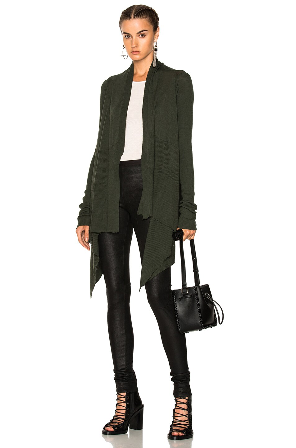 Image 1 of Rick Owens Medium Wrap Cardigan in Forest