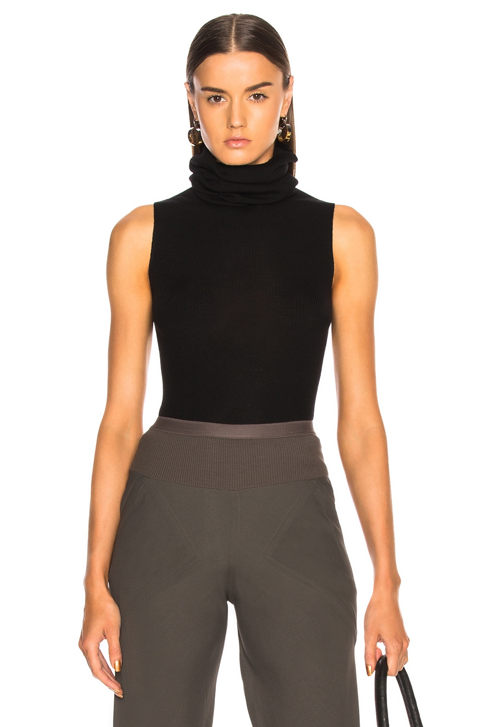 Image 1 of Rick Owens Ribbed Sleeveless Tube Top in Black