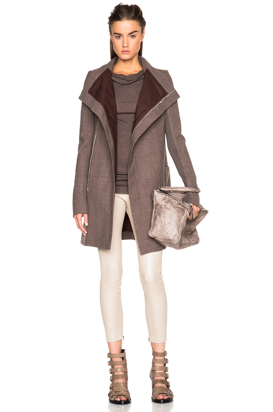 Image 1 of Rick Owens Zipped Eileen Peacoat in DNA Dust