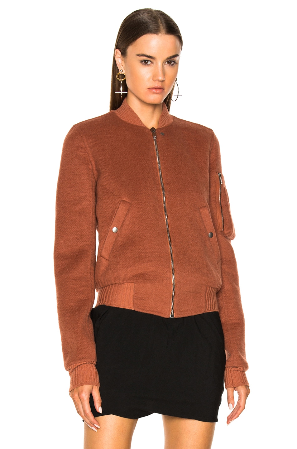 RICK OWENS Flight Bomber Jacket, Brown,Orange | ModeSens