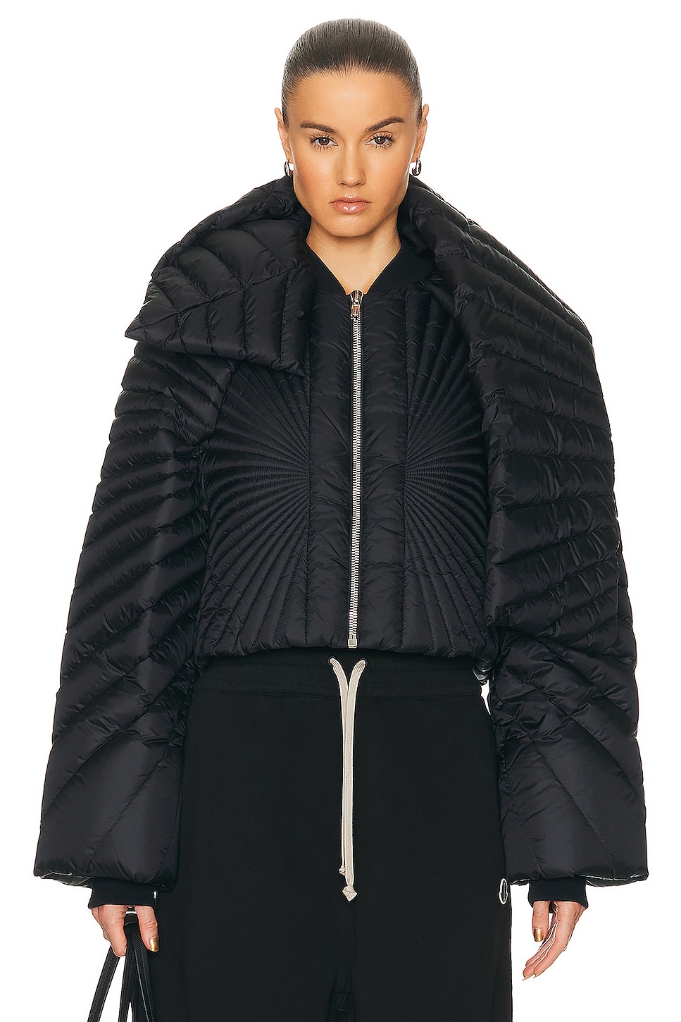 Image 1 of Rick Owens X Moncler Radiance Convertible Jacket in Black