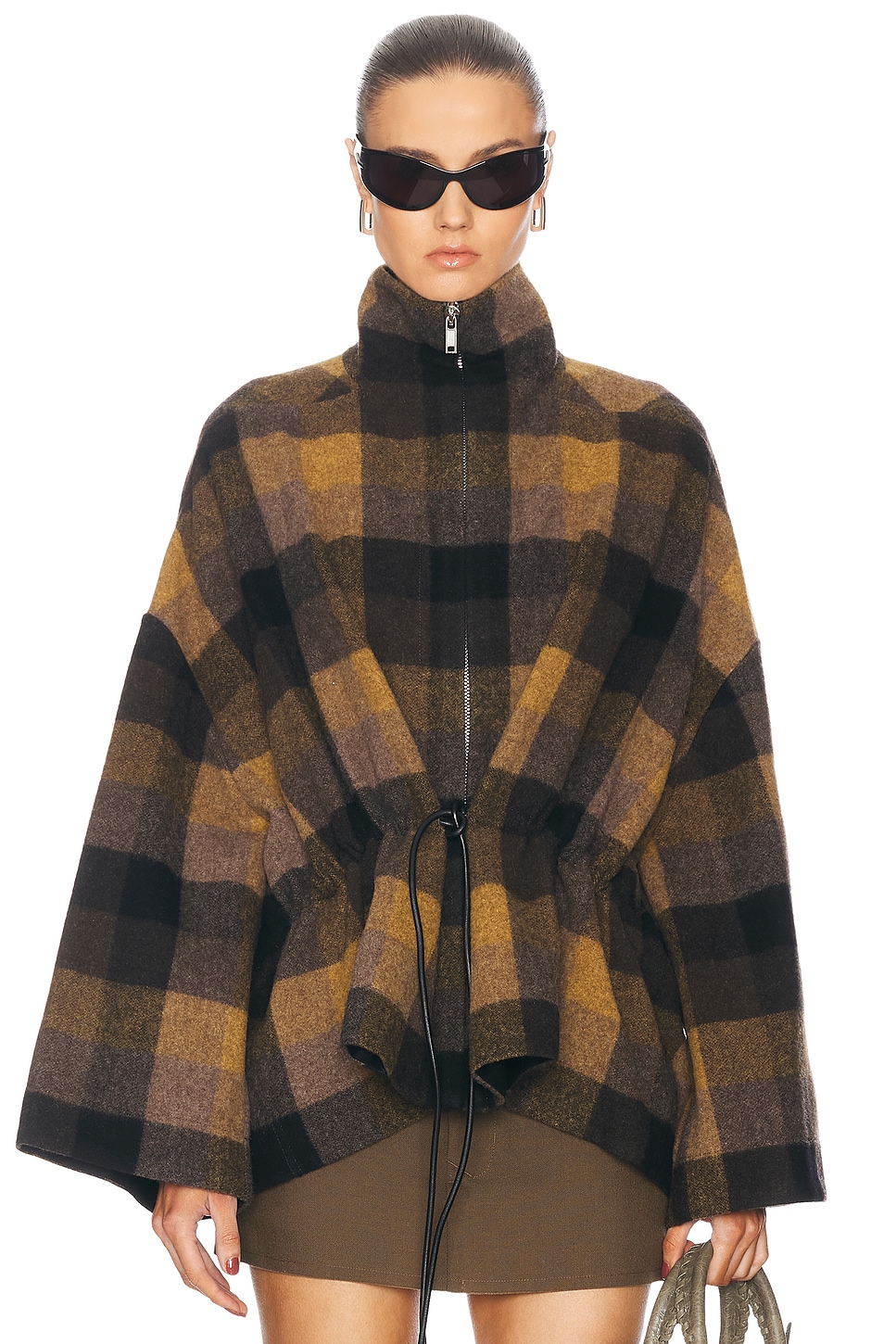 Image 1 of Rick Owens Sail Jacket in Honey Plaid