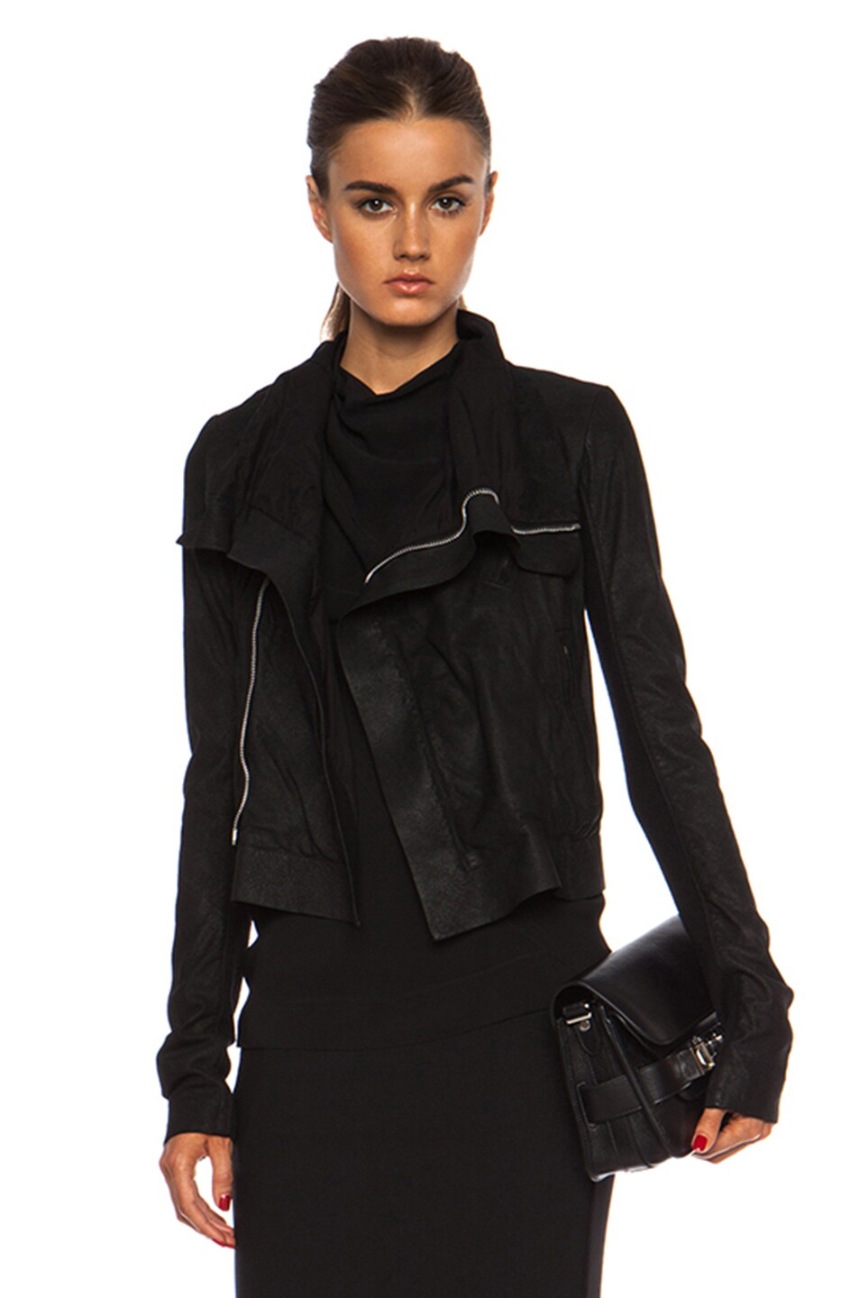 Image 1 of Rick Owens Classic Biker Leather Jacket in Black