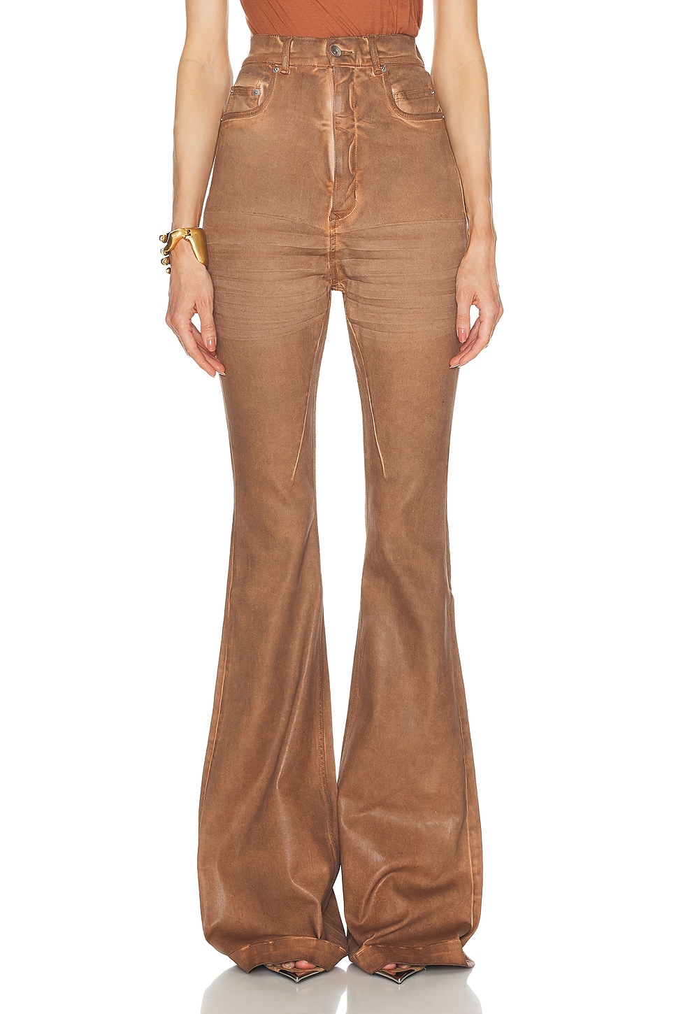 Image 1 of Rick Owens Bolan Bootcut Pant in Henna Brown