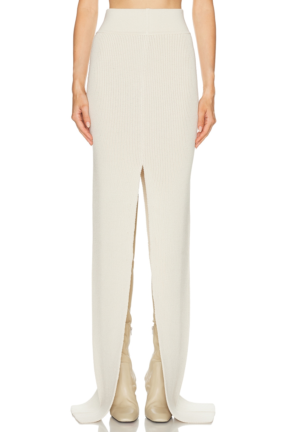 Rick Owens Sliced Skirt In White