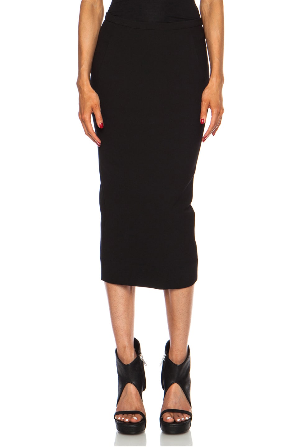 Image 1 of Rick Owens Pillar Viscose-Blend Skirt in Black