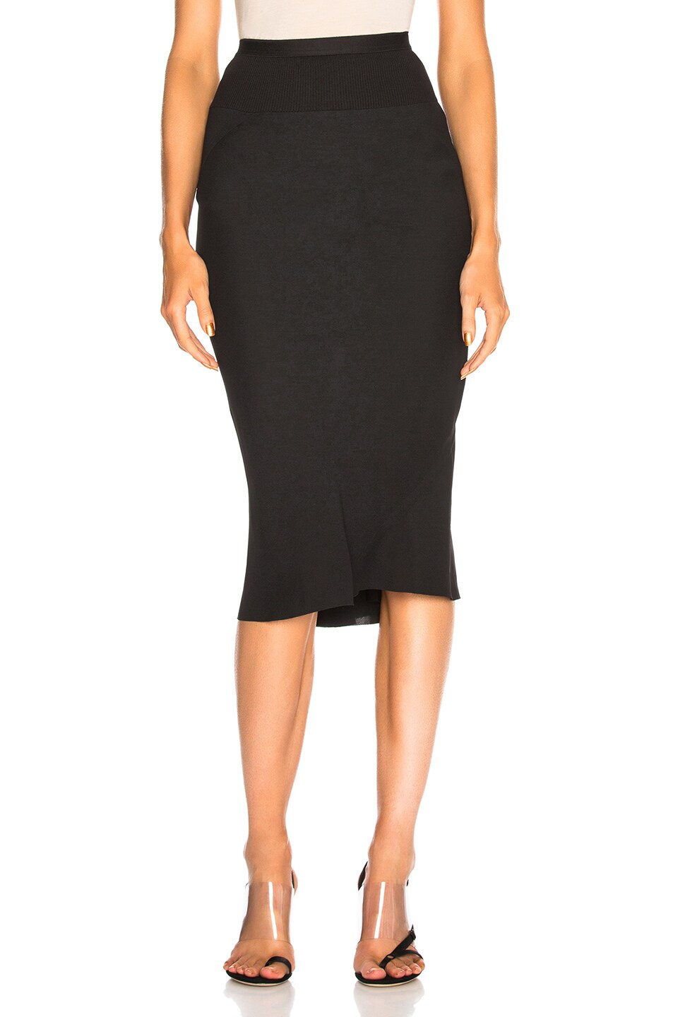 Image 1 of Rick Owens Knee Length Skirt in Black