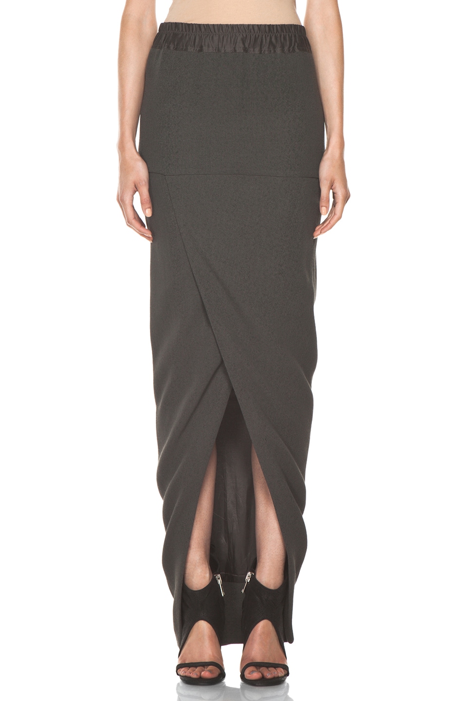 Image 1 of Rick Owens Front Wrap Skirt in Dark Dust
