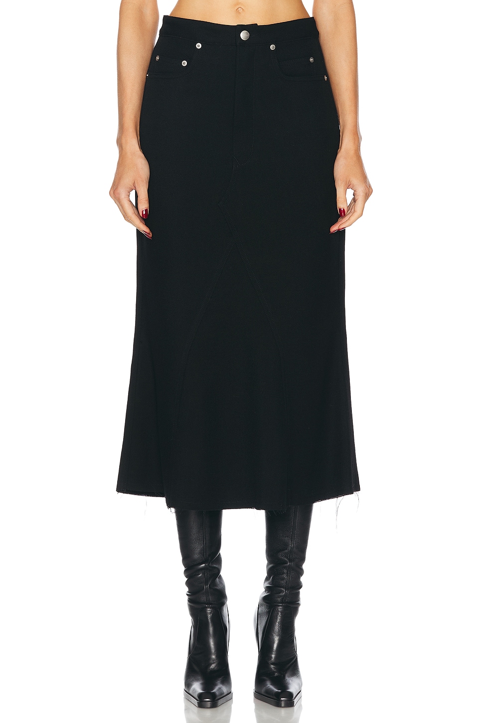 Image 1 of Rick Owens Long Skirt in Black