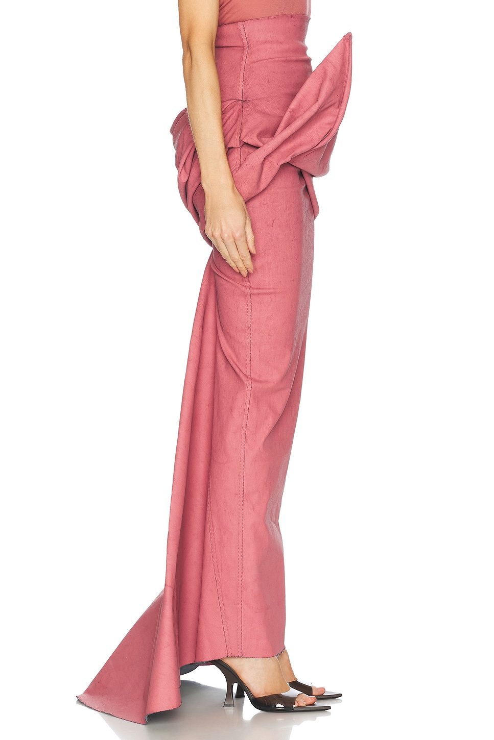 Rick Owens Draped Cotton-blend Maxi Skirt In Thulian