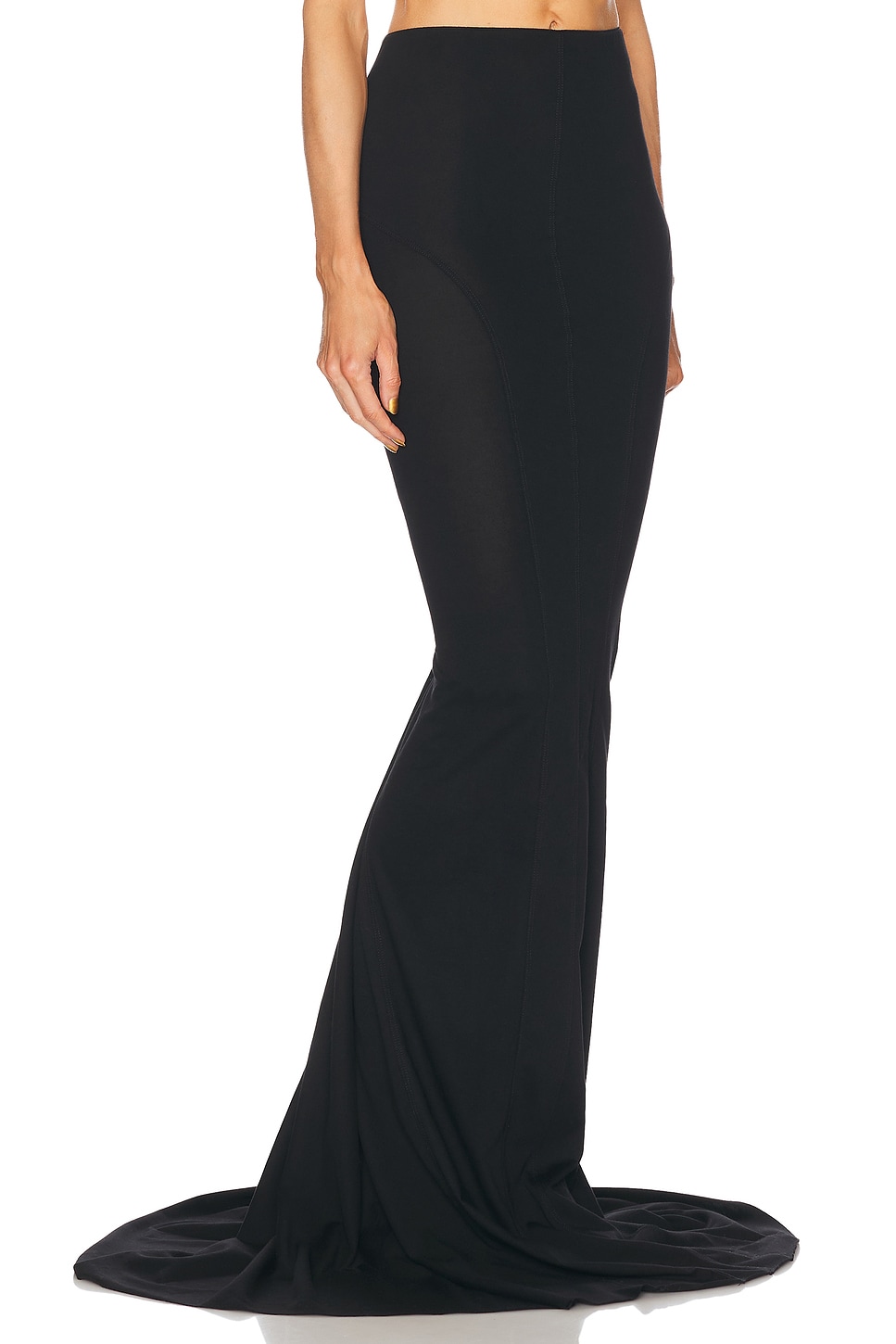 Rick Owens High-waisted Floor-length Skirt With Seam Detailing