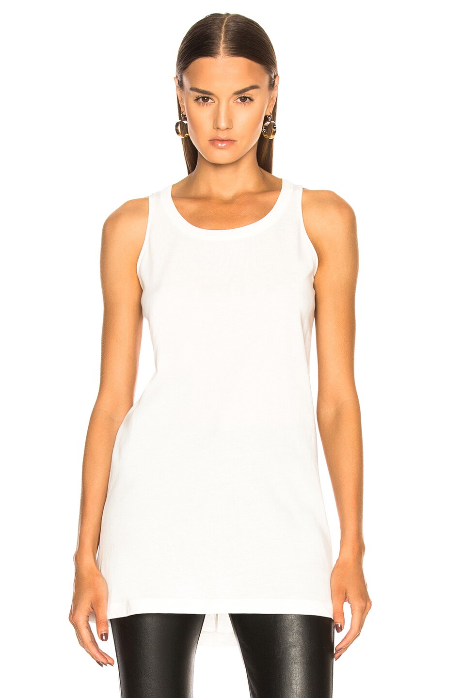 Image 1 of Rick Owens Dirt Tank Top in Chalk White