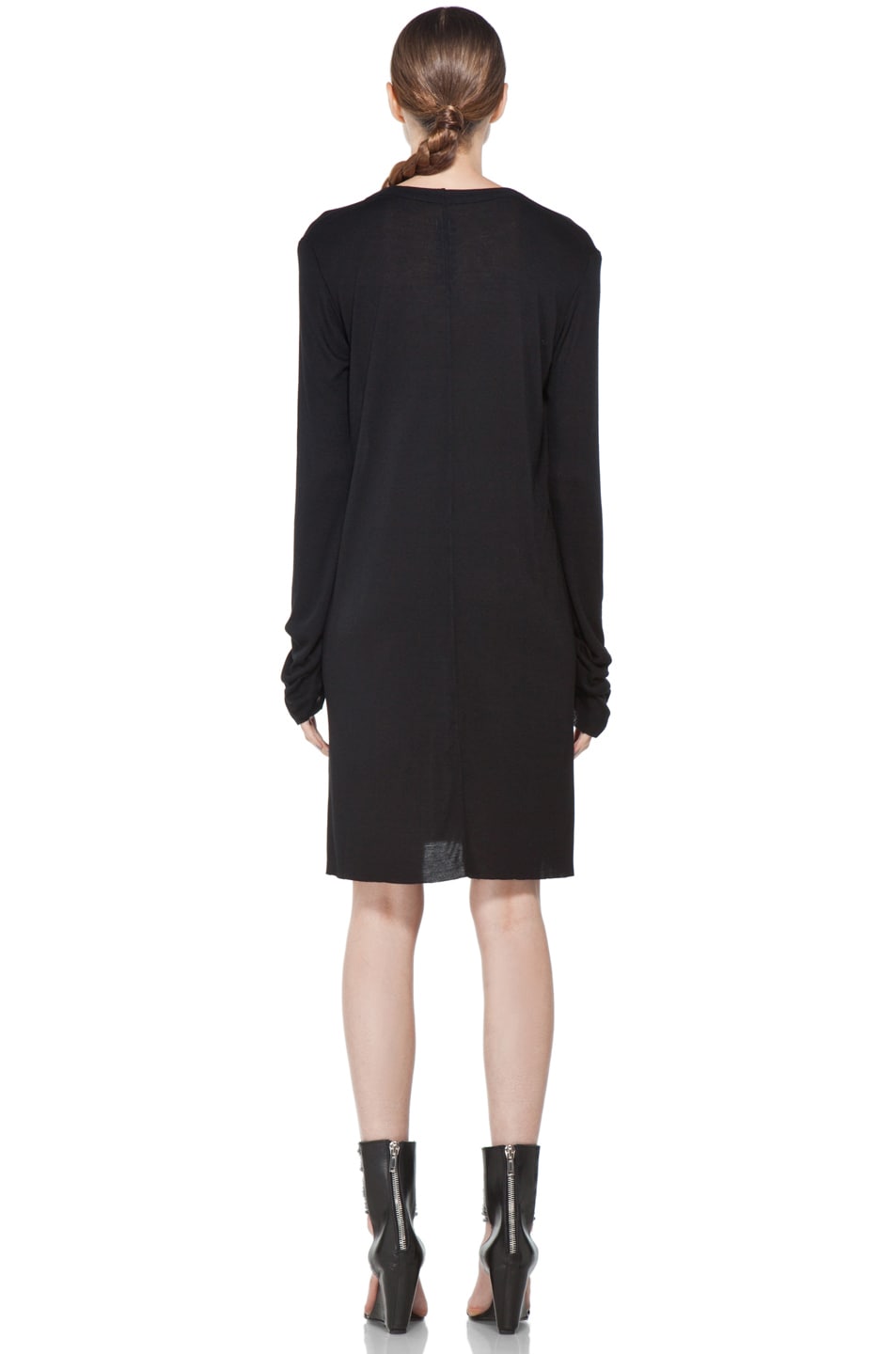 Rick Owens V Neck Long Sleeve Tunic in Black | FWRD