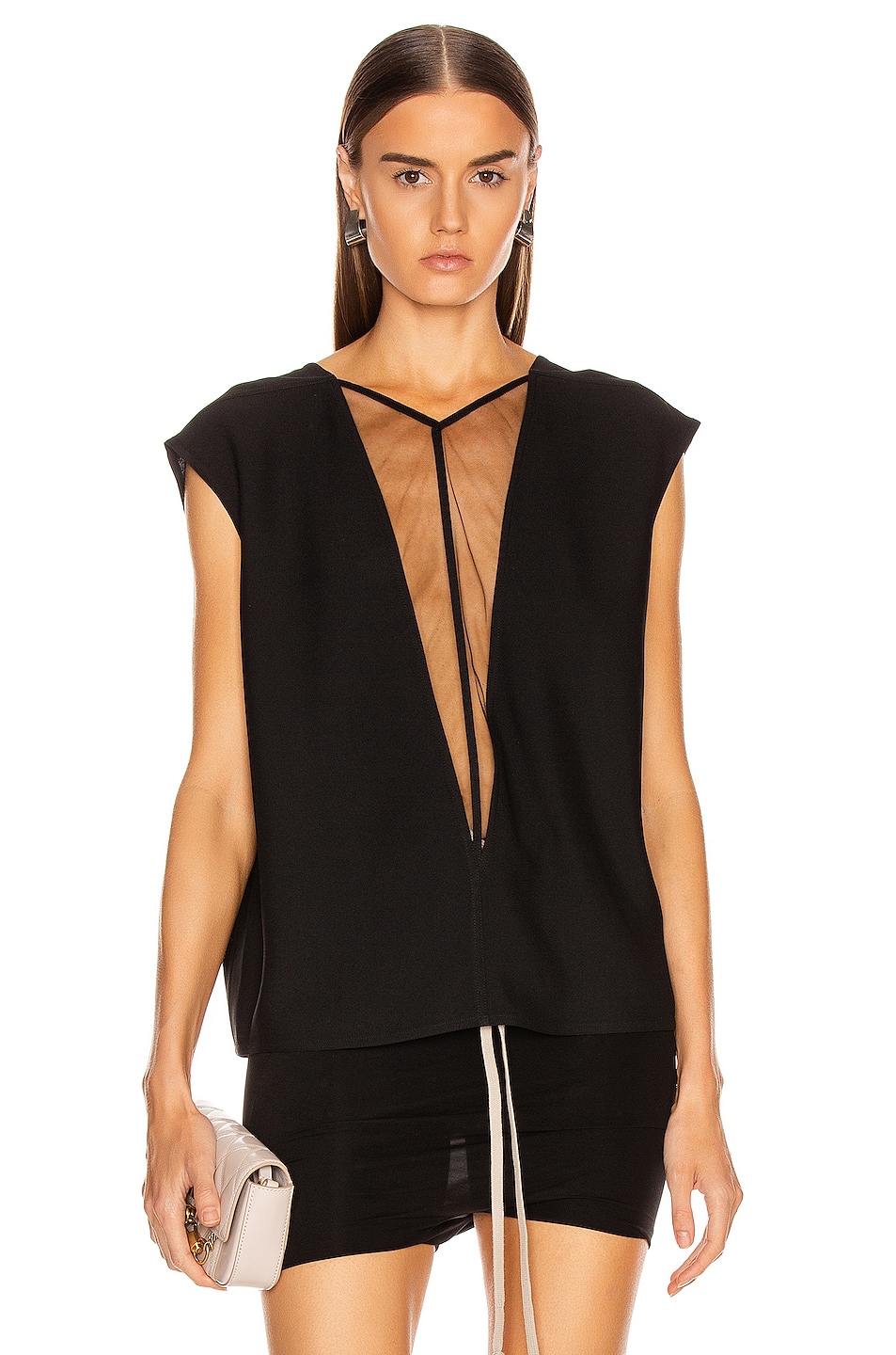 Image 1 of Rick Owens Double V Top in Black