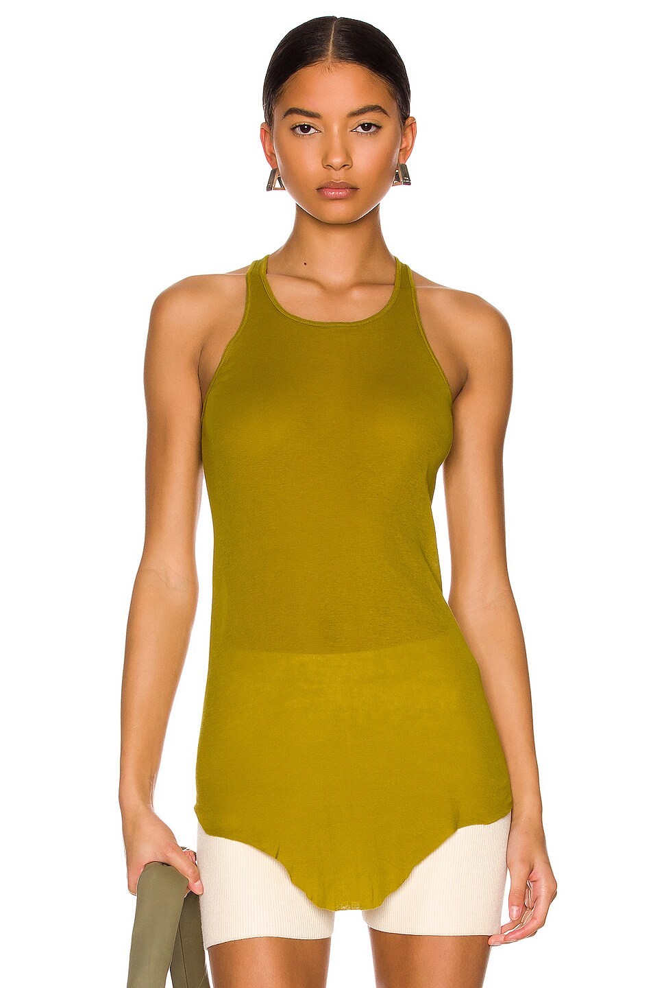 Image 1 of Rick Owens Basic Rib Tank Top in Sulphate