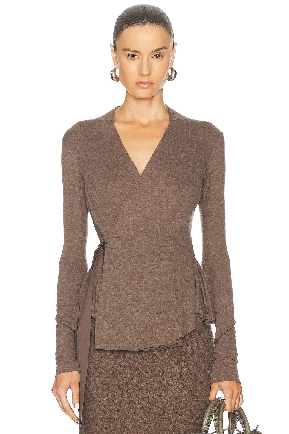 Image 1 of Rick Owens Wrap Top in Fawn