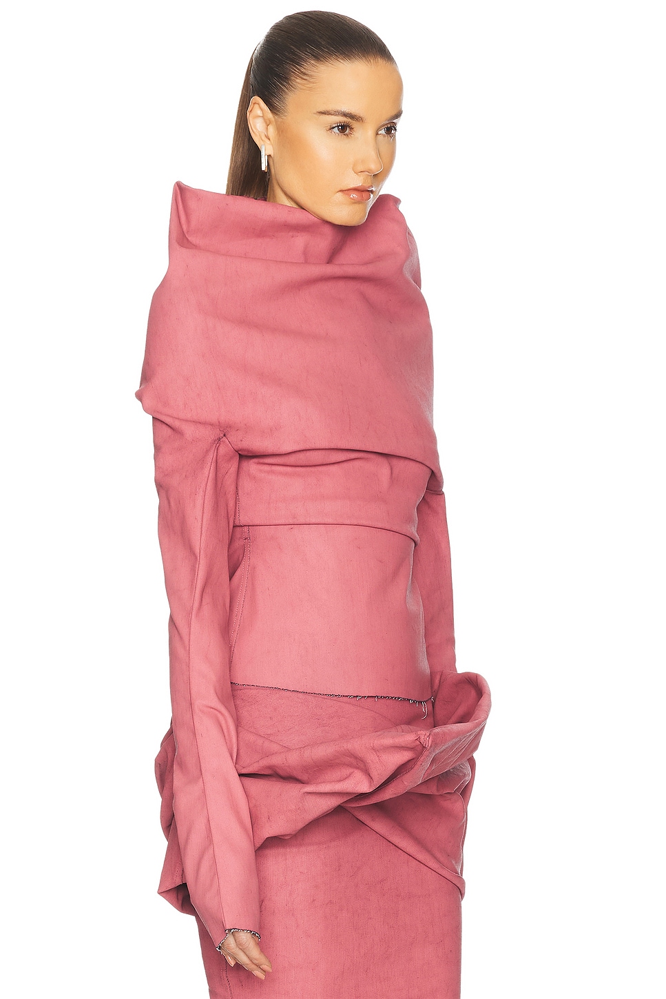 Rick Owens Draped Long Sleeve Top In Thulian