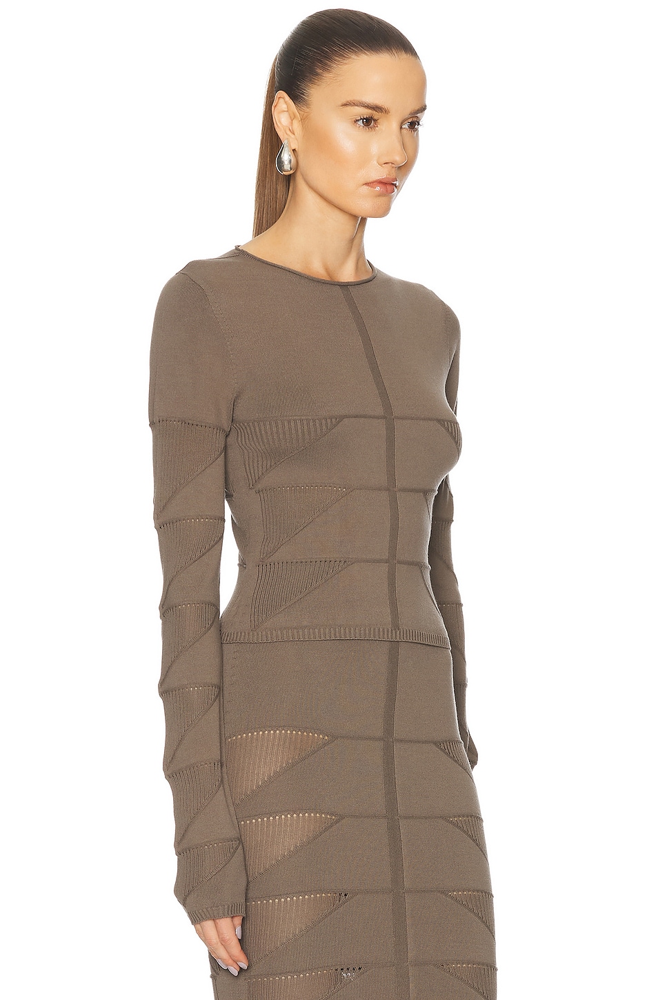 Rick Owens Long Sleeve Top In Dust
