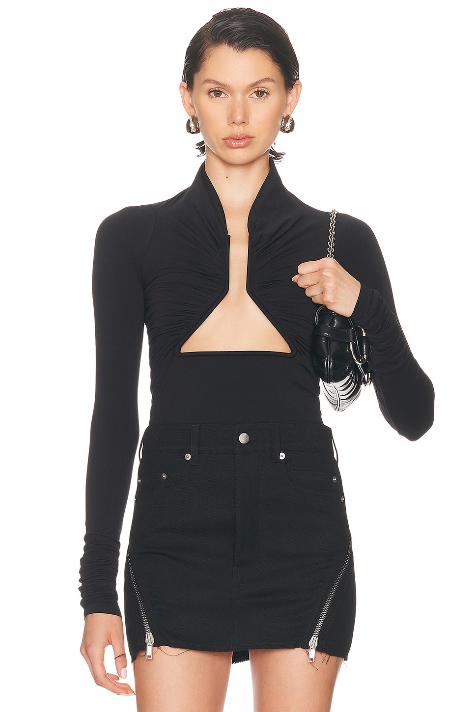Image 1 of Rick Owens Allanah Prong Top in Black