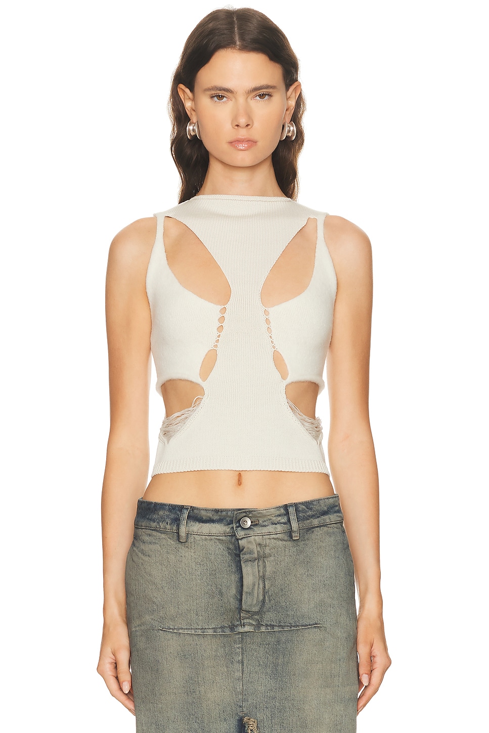 Rick Owens Tanja Cutout Top In White