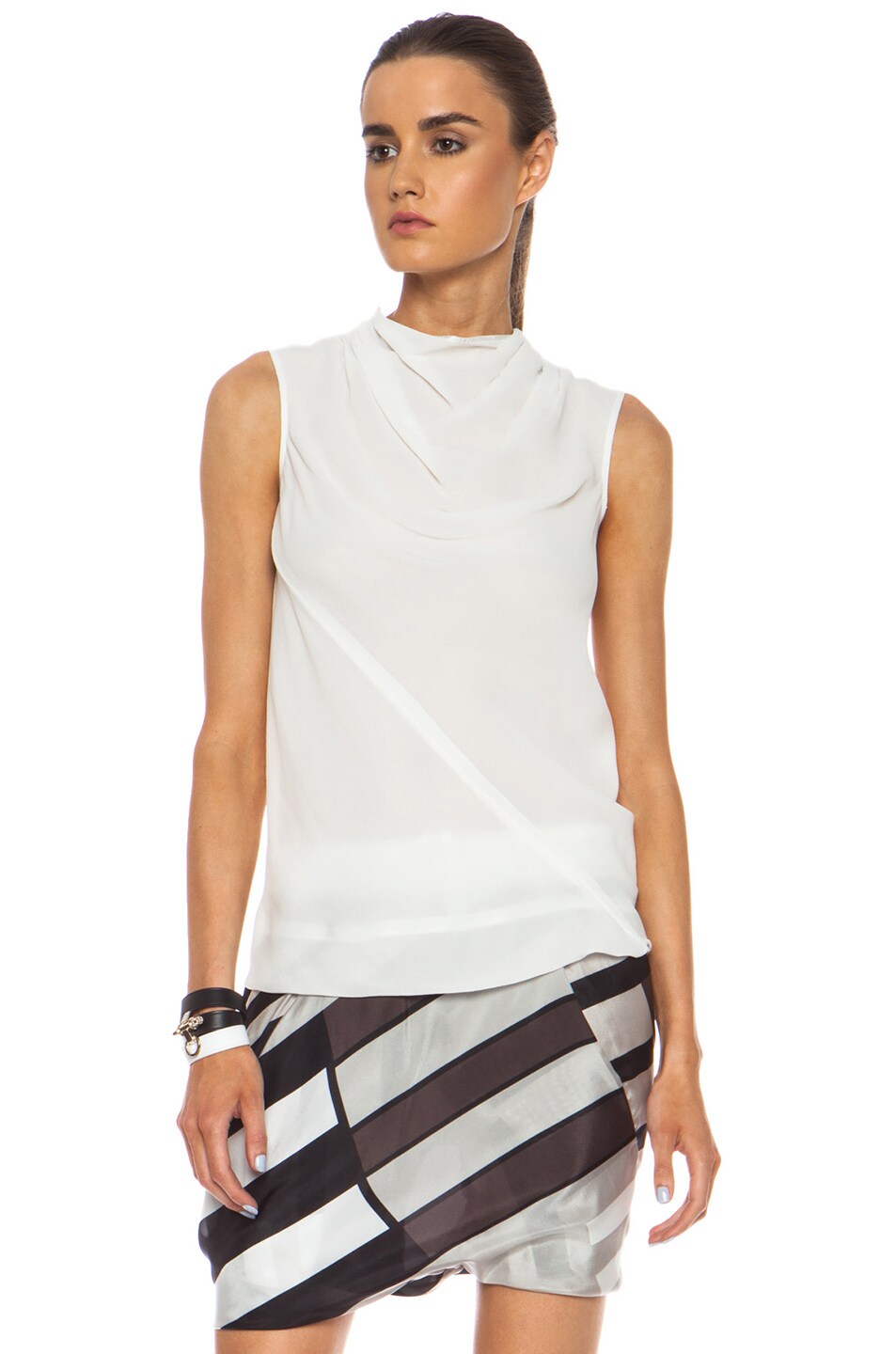 Image 1 of Rick Owens Bonnie Silk Blouse in White