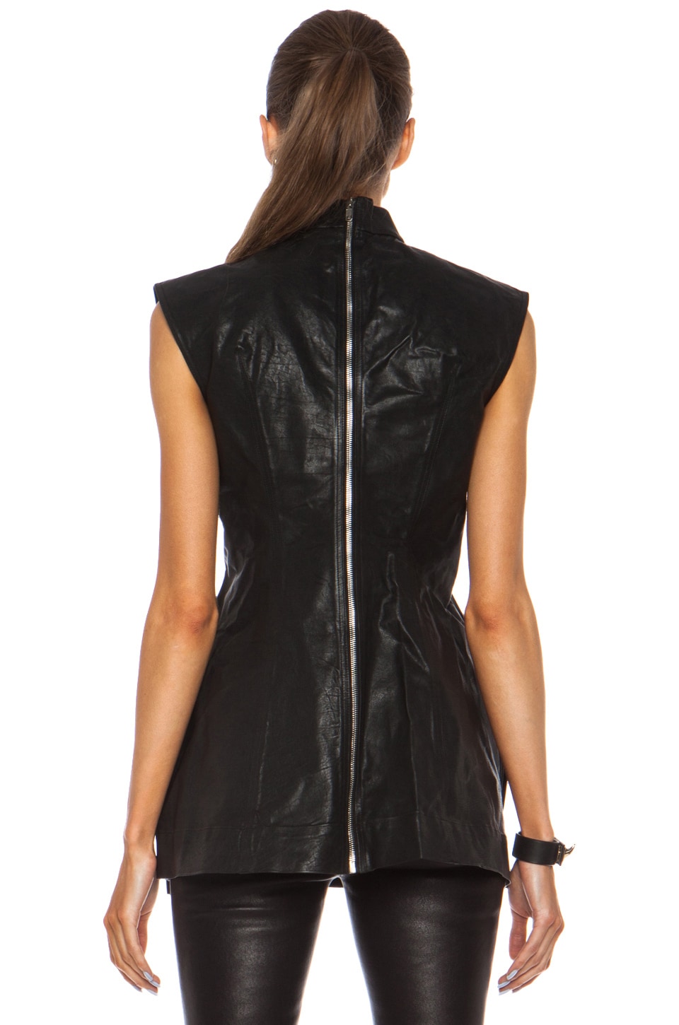 Rick Owens Calpurnia Leather Tunic in Black | FWRD