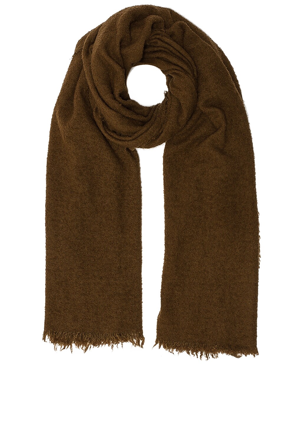 Image 1 of Rick Owens Fluffy Oblong Scarf in Mustard