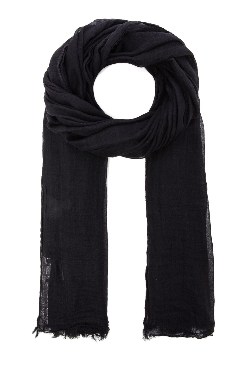 Image 1 of Rick Owens Connie Cotton-Blend Scarf in Black