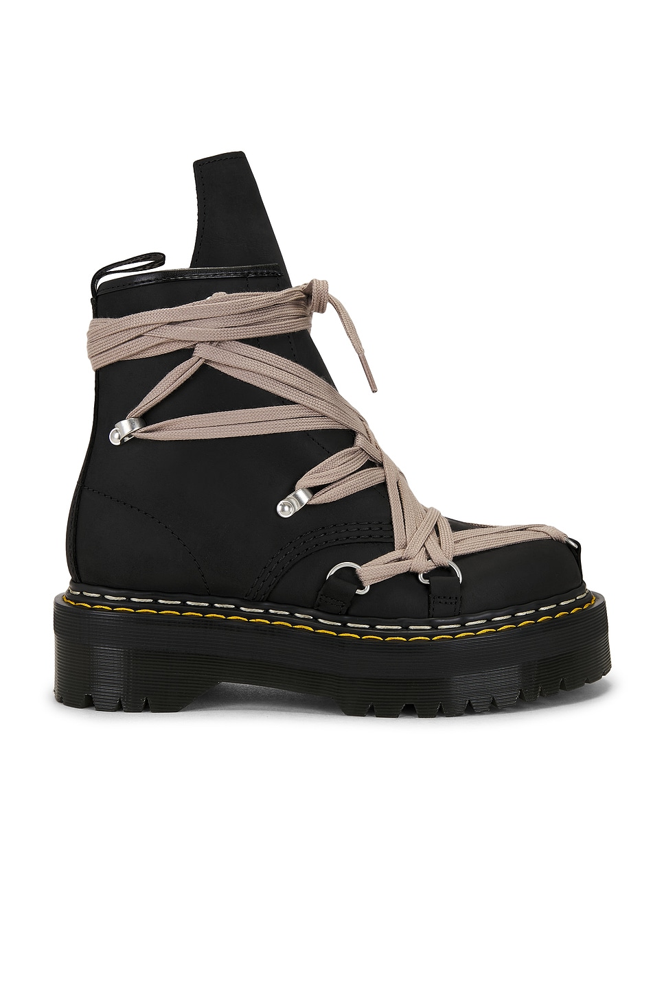 Image 1 of Rick Owens X Dr. Martens 1460 Quad Sole Megalace Boot in Black