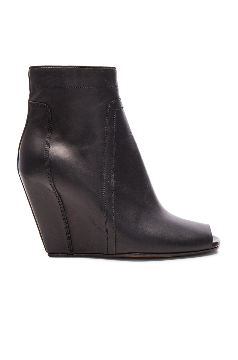 Image 1 of Rick Owens Open Toe Leather Booties in Black
