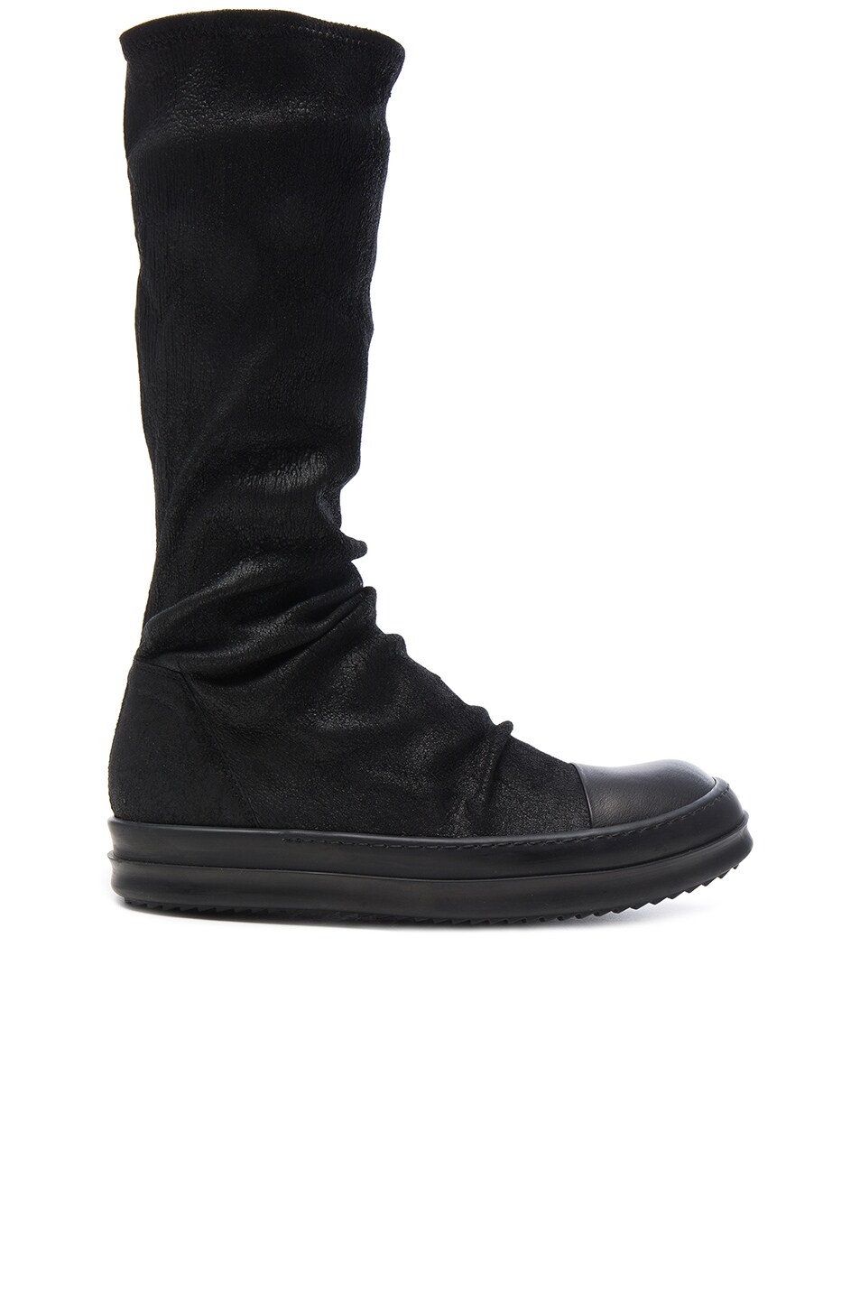 Image 1 of Rick Owens Leather Sock Sneaks in Black
