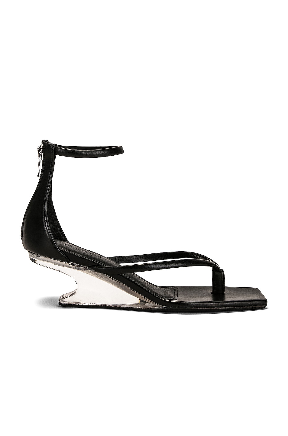 Image 1 of Rick Owens Cantilever 45 Sandal in Black & Clear