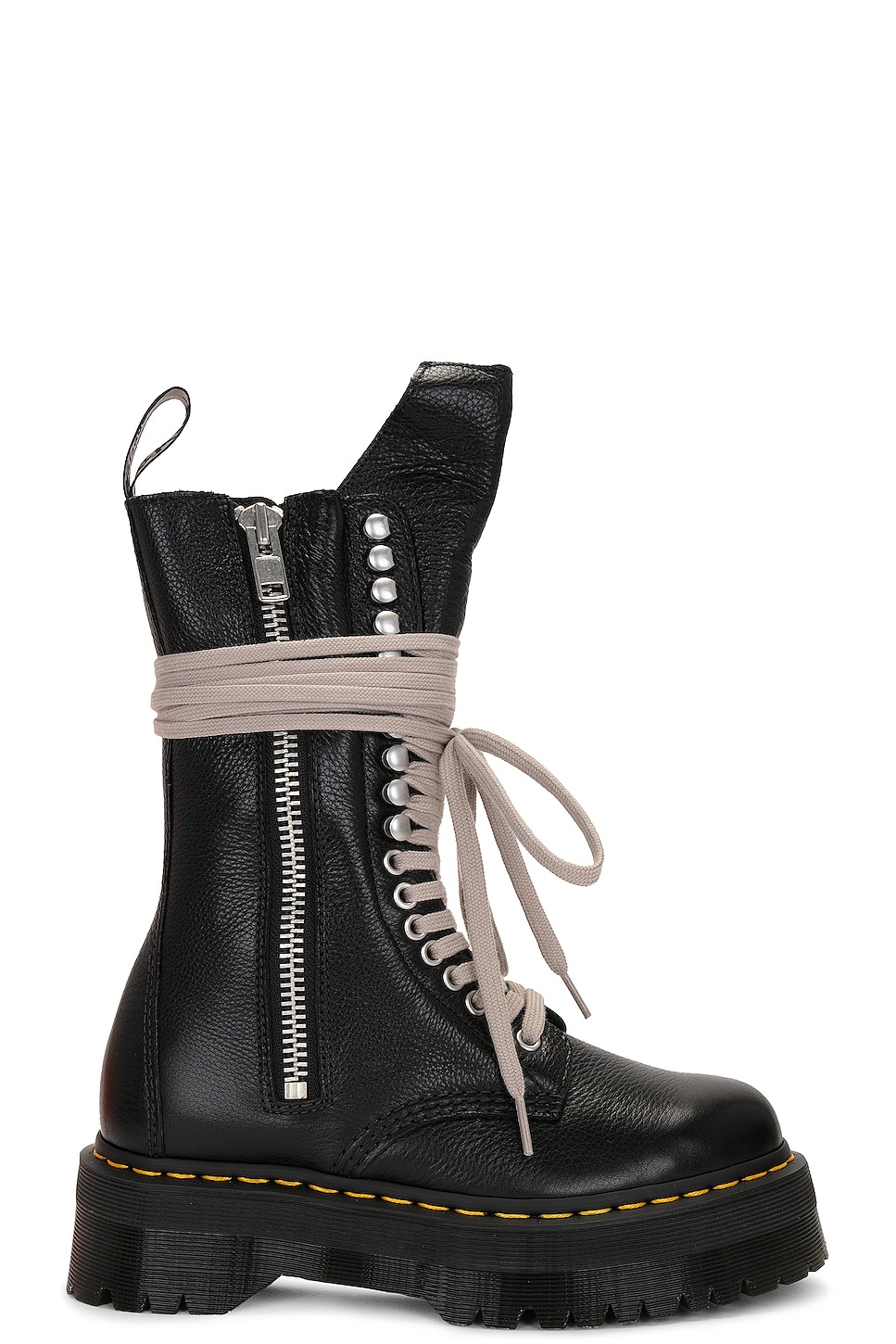 Image 1 of Rick Owens x Dr Martens Quad Sole Calf Length Boot in Black