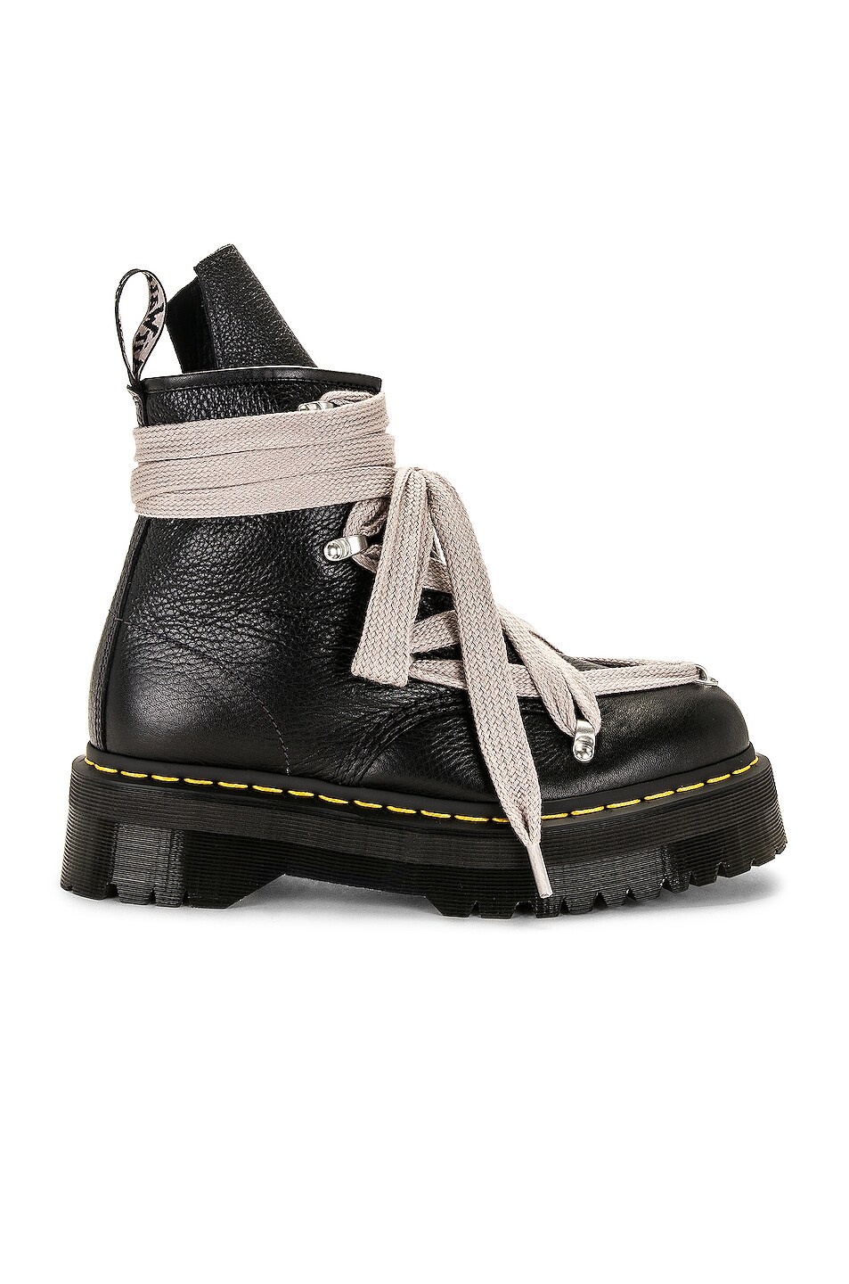 Image 1 of Rick Owens x Dr Martens Quad Sole Pentagram Jumbo Lace Boot in Black