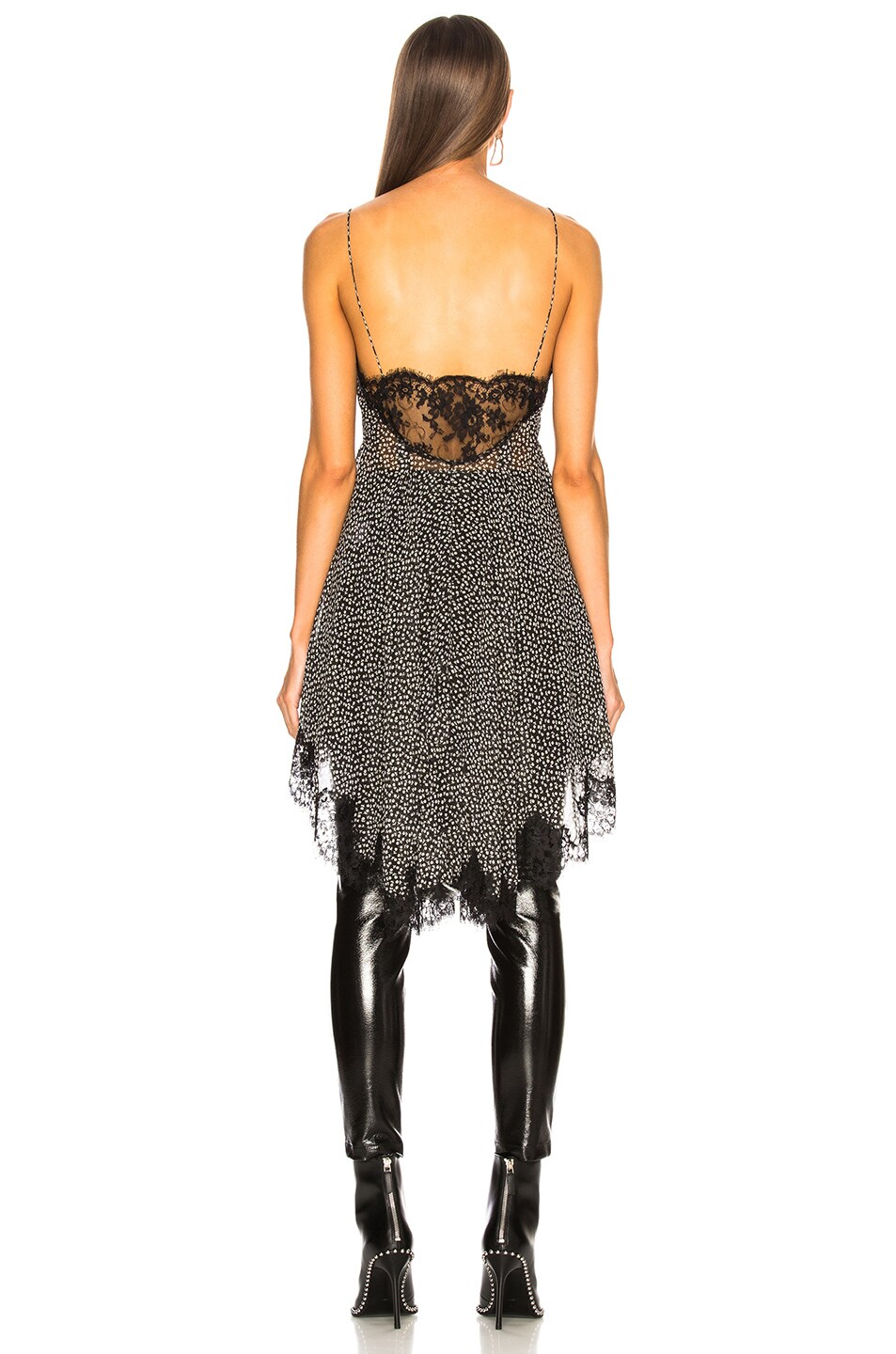 Redemption Geo Flowers Dress with Lace in Black | FWRD