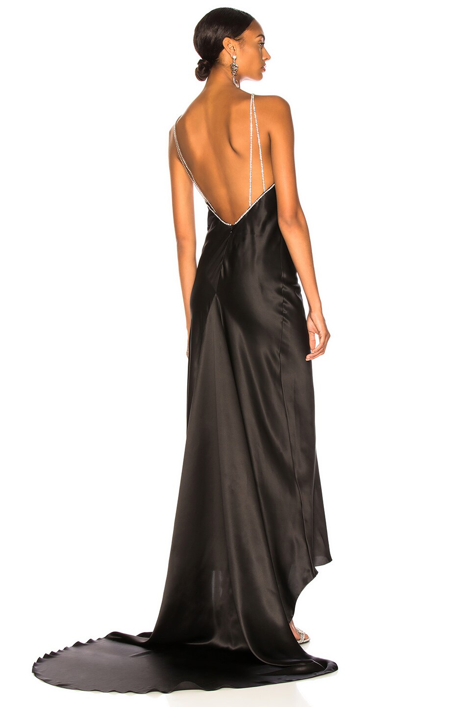 Image 1 of Redemption Satin Long Dress in Black