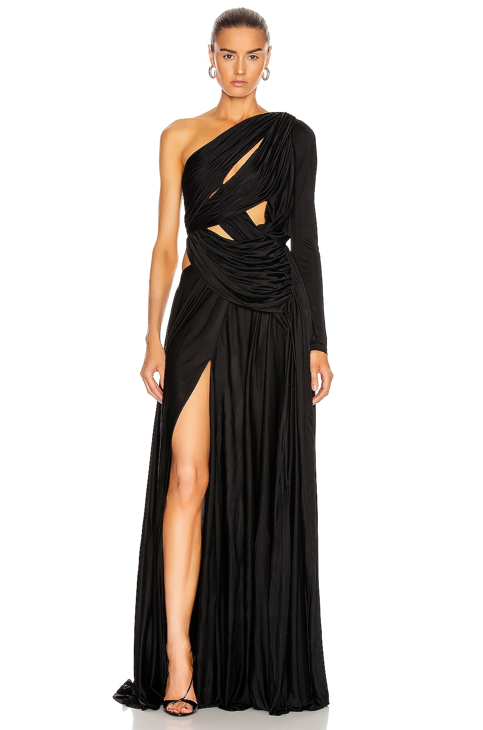 Image 1 of Redemption Long Dress Asymmetrical Gown in Black