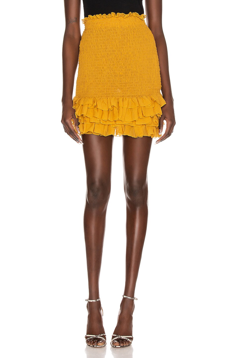 Image 1 of Redemption Pintuck Skirt in Mustard