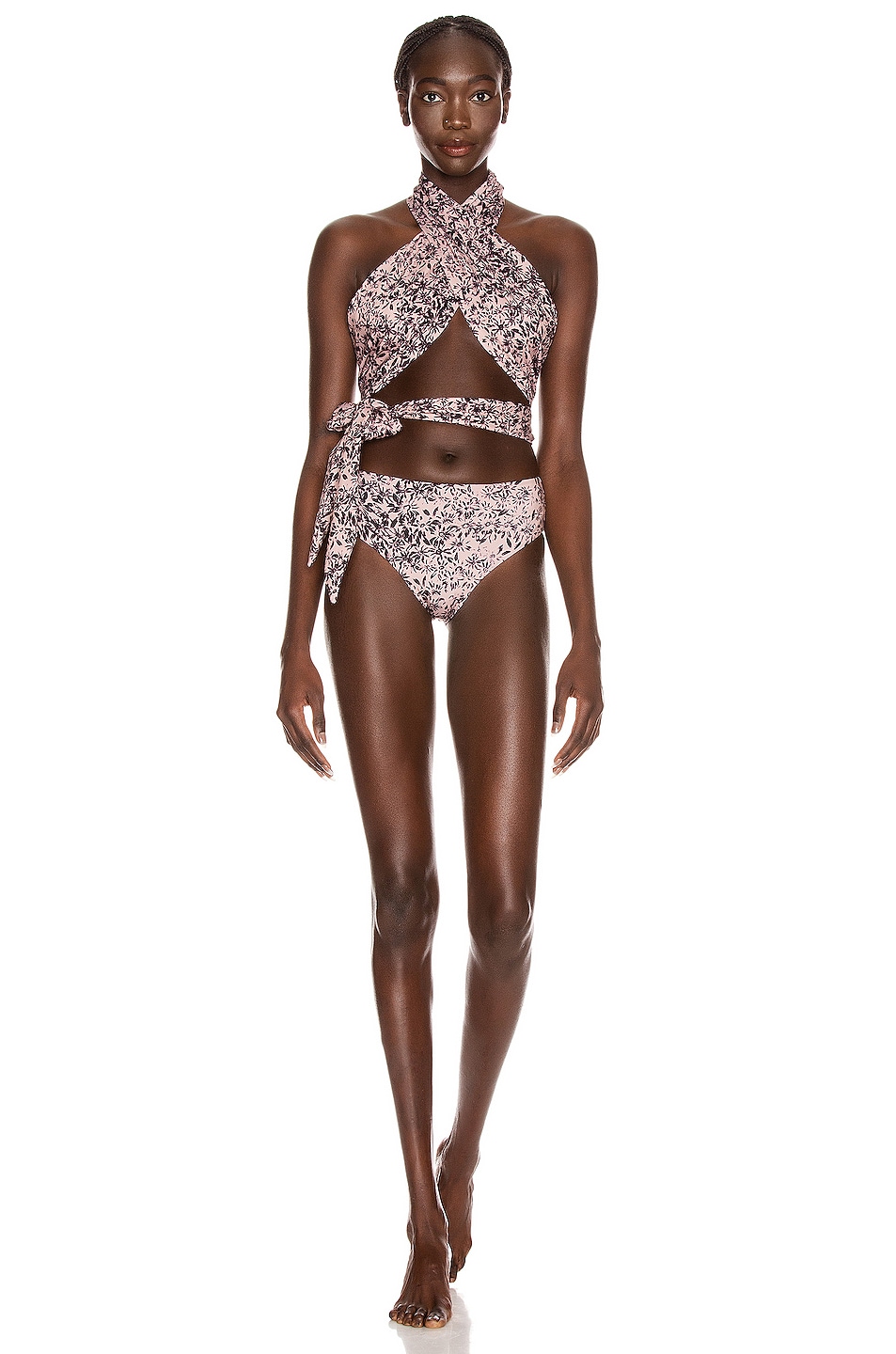 Image 1 of Redemption Wrap and Knot Swimsuit in Multi