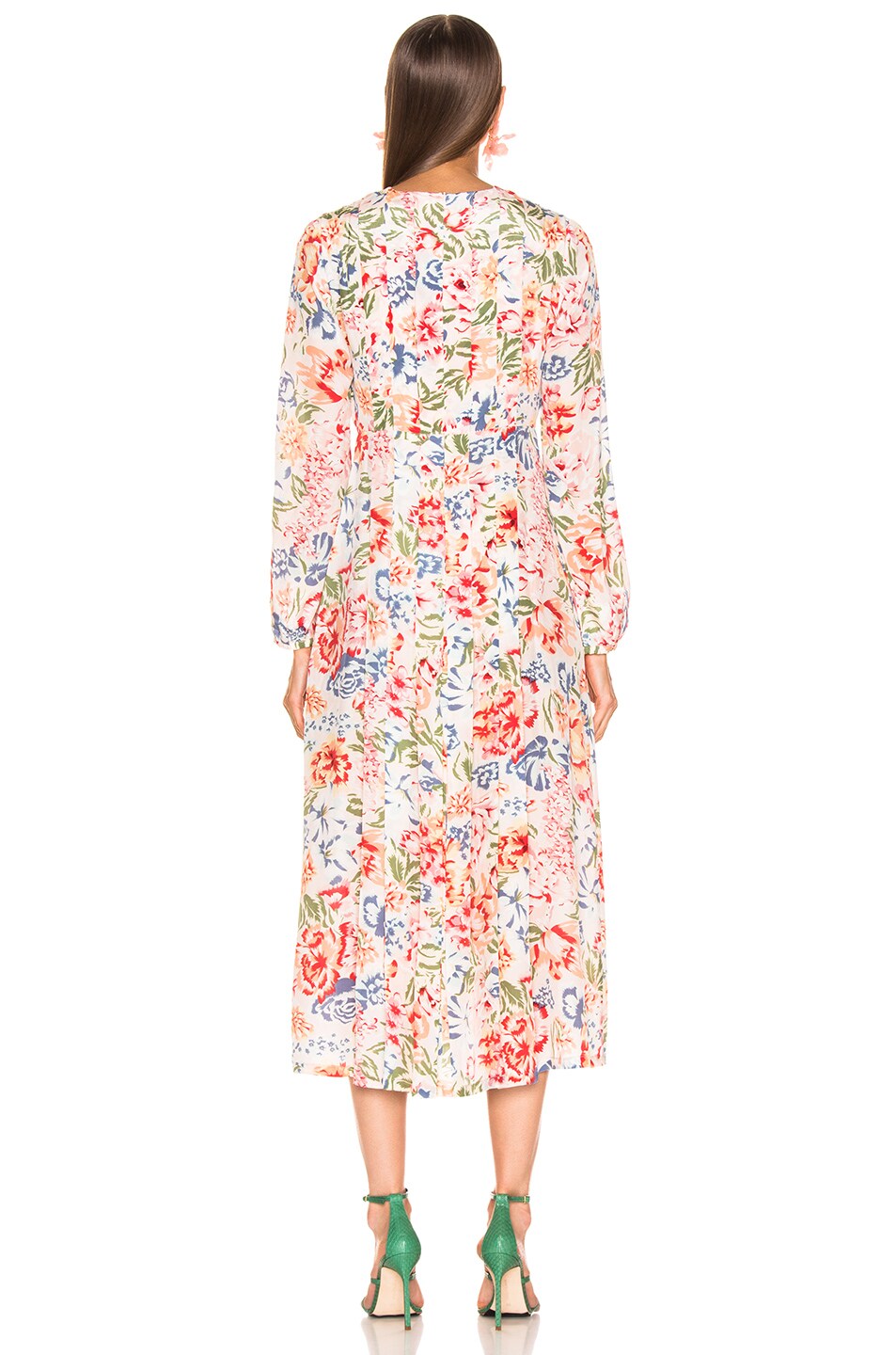 RIXO Camellia Dress in Diana Floral Peach | FWRD