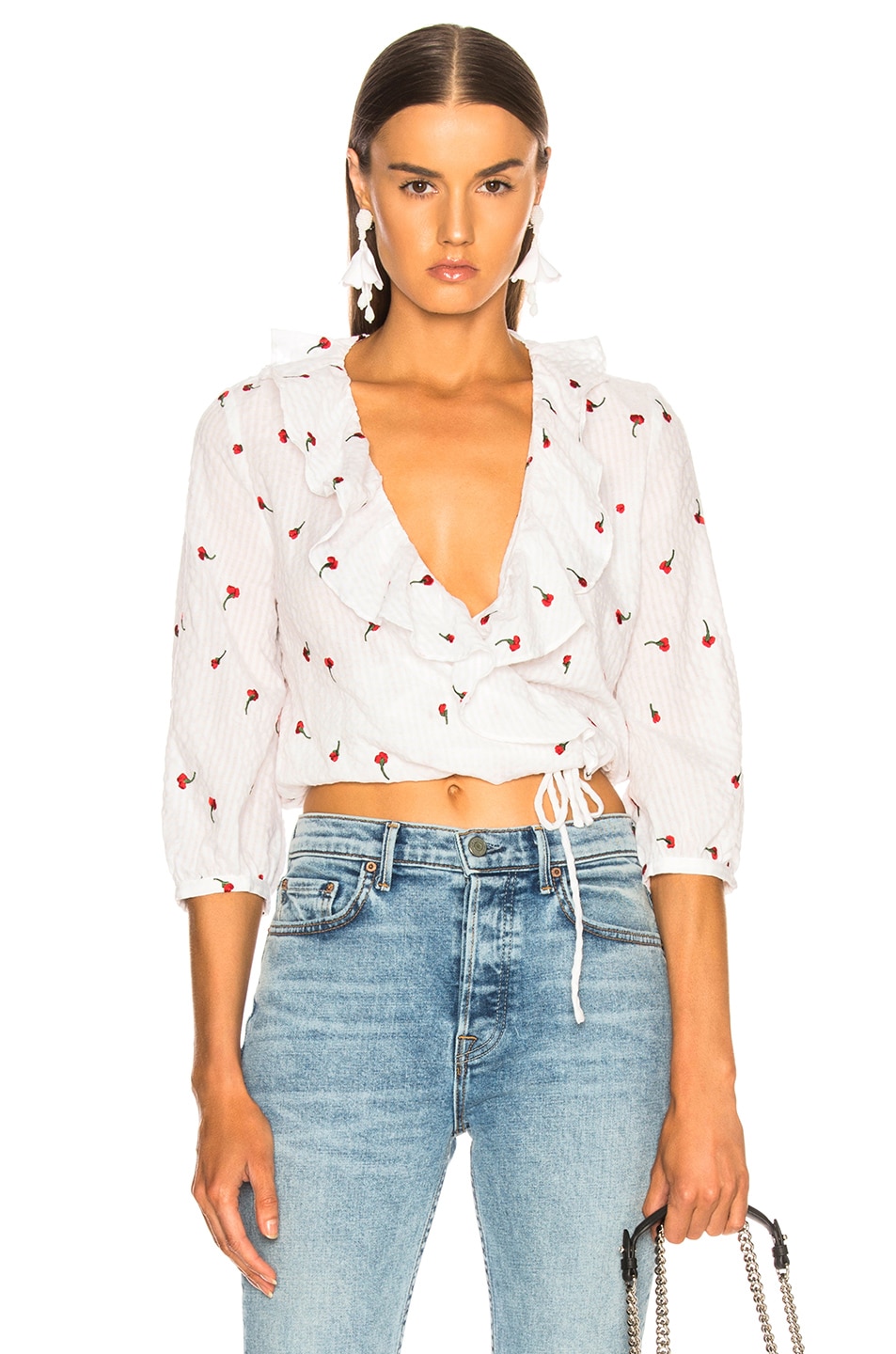Image 1 of RIXO Sofia Top in White Gingham